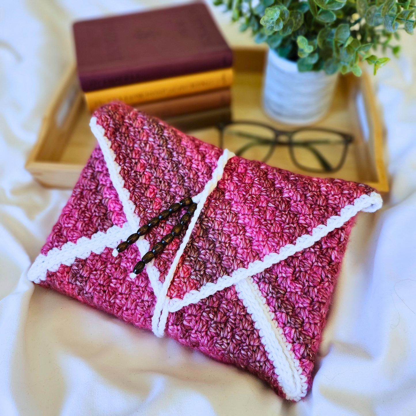 Vibrant Rose Wrap Book Sleeve