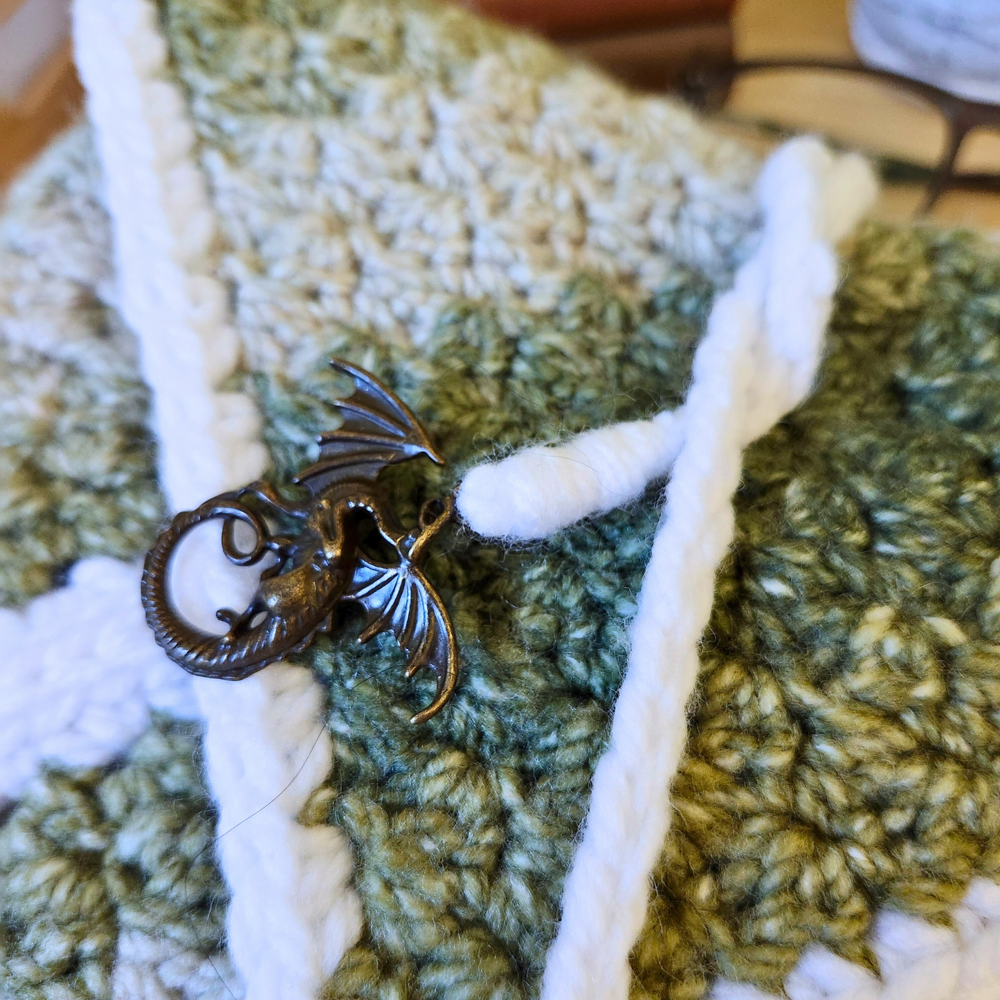 Earthy Greens Dragon Wrap Book Sleeve and Matching Kobo/Kindle Cover