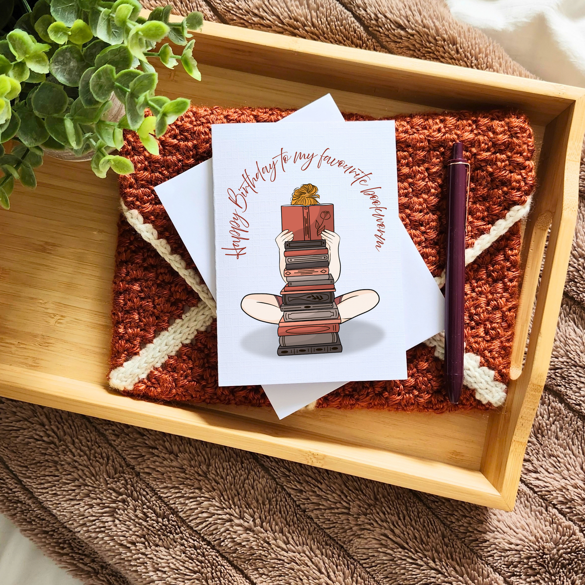 Bookworm (Fall Edition) Birthday Card