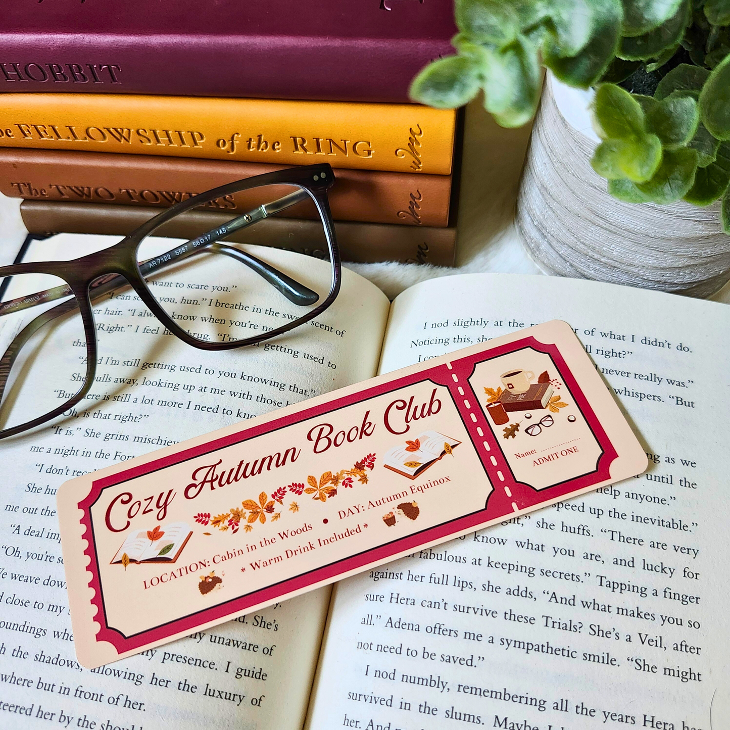 Cozy Book Club Bookmark