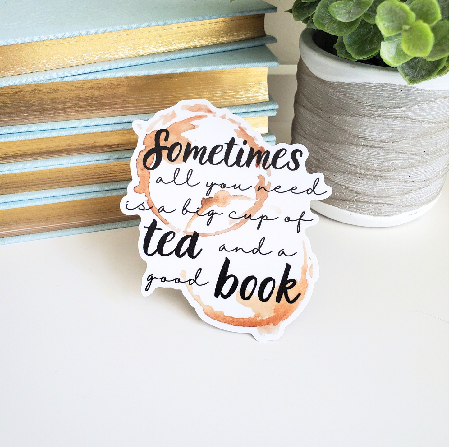 Tea and Books Sticker