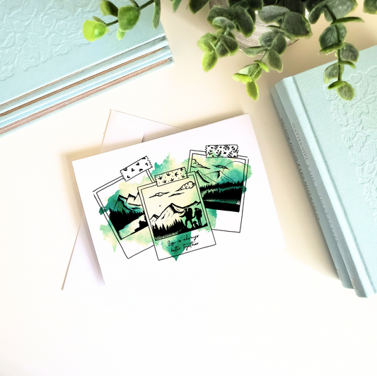 Washi Tape Polaroids Greeting Card