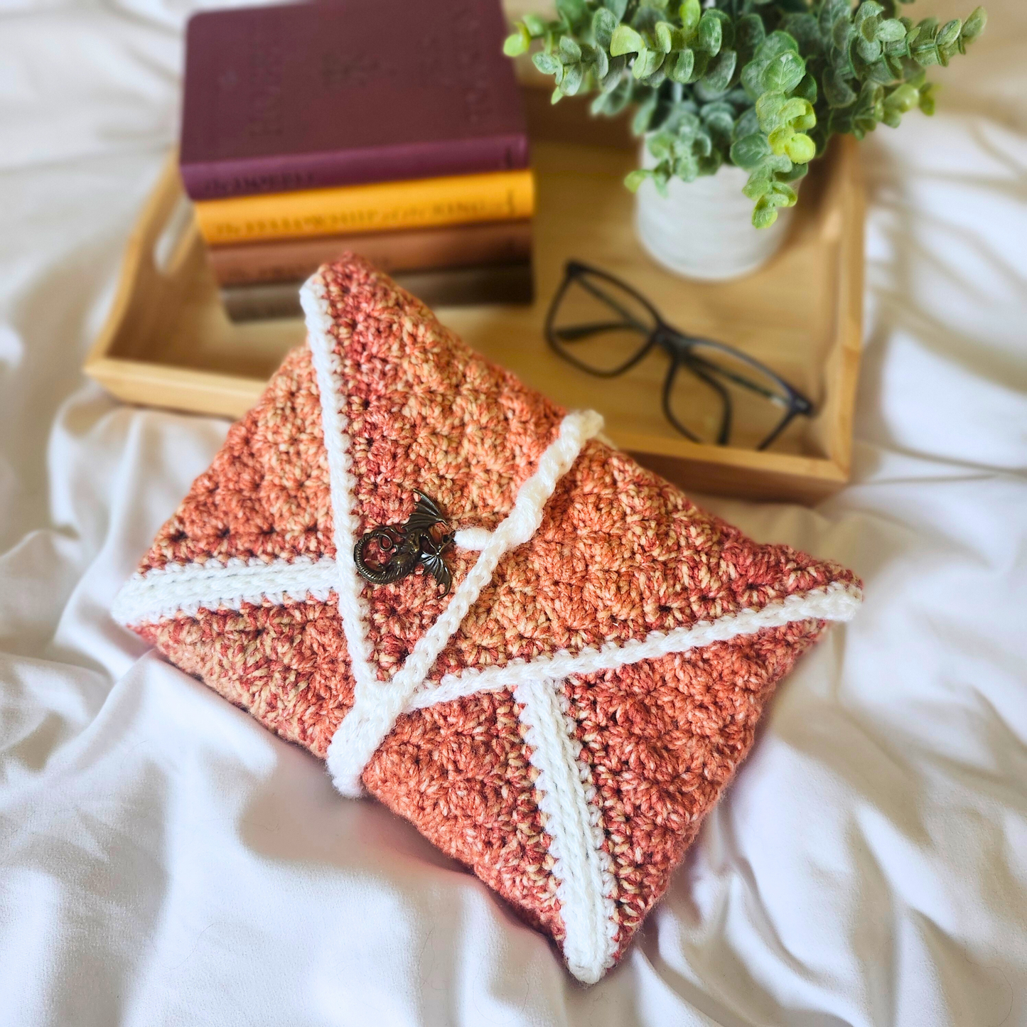 Burnt Orange Dragon Wrap Book Sleeve