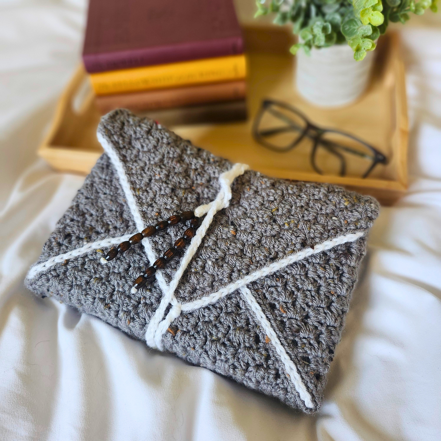 Speckled Gray Wrap Book Sleeve